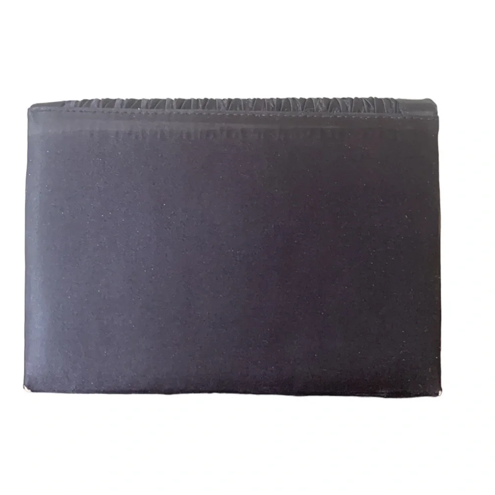 Chateaux Black Satin Evening Formal Clutch‎ Shoulder Purse